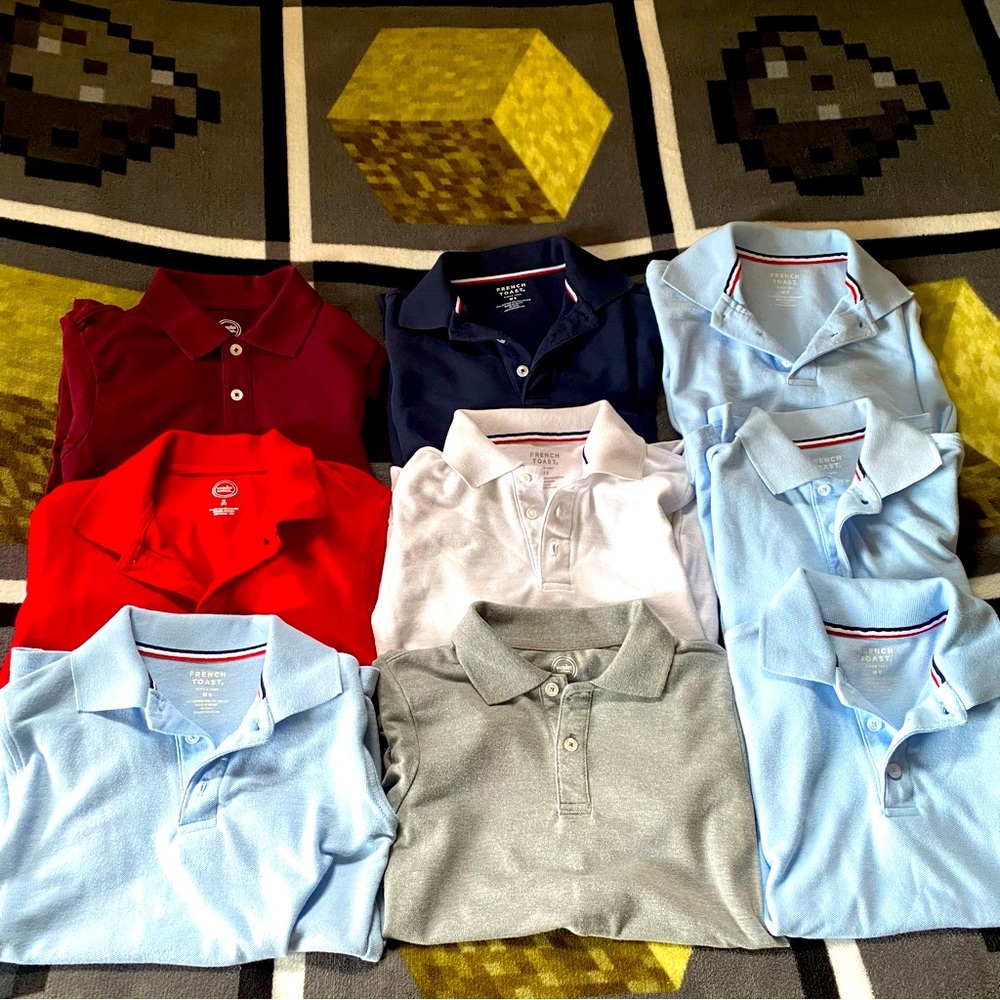 Boys lot of 9 polo shirts sz 8M